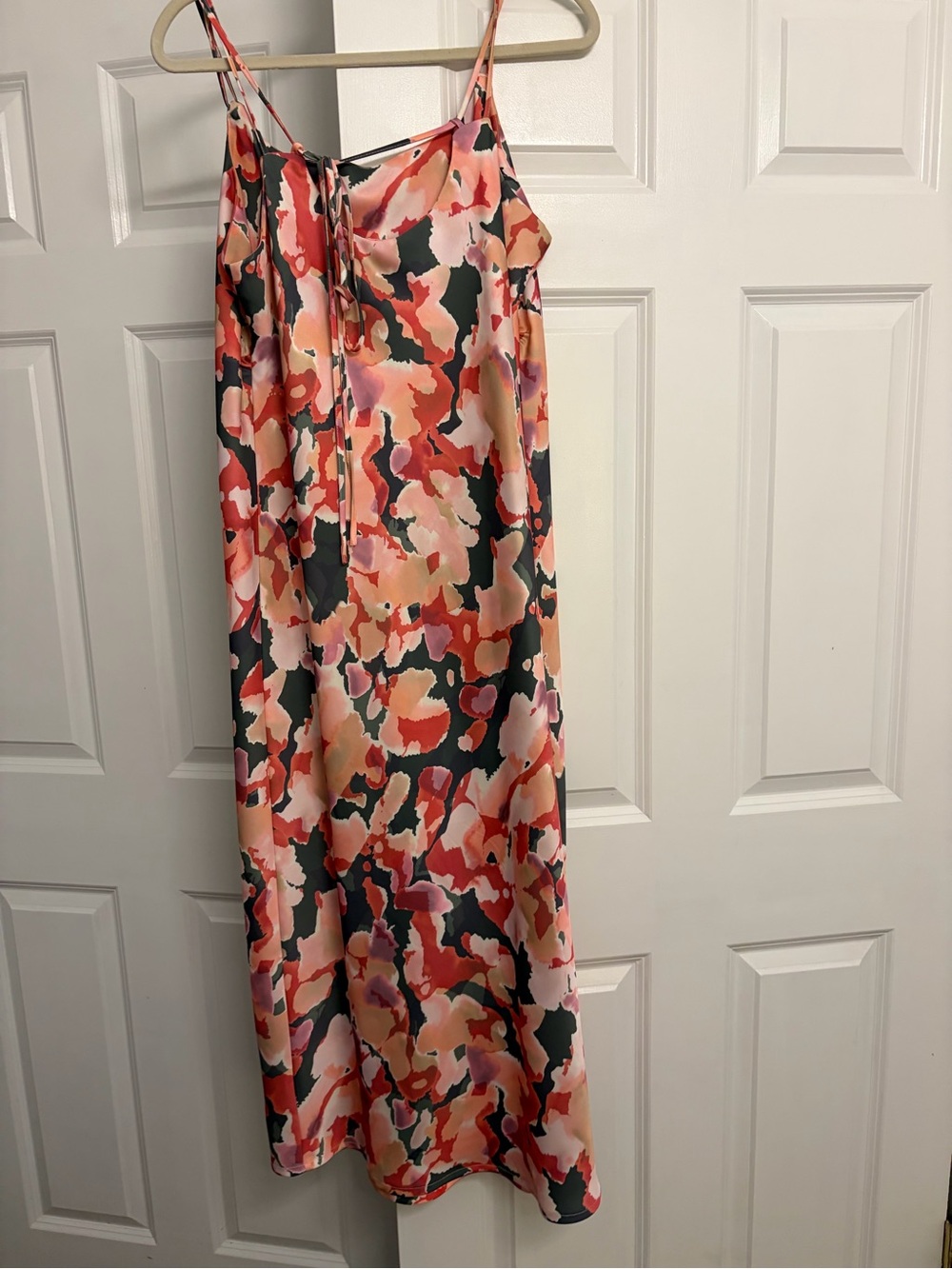 Eloquii Coral, Pink & Dark Grey Abstract Slip Maxi